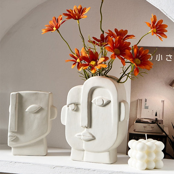 Vase Visage Abstrait de Style Picasso