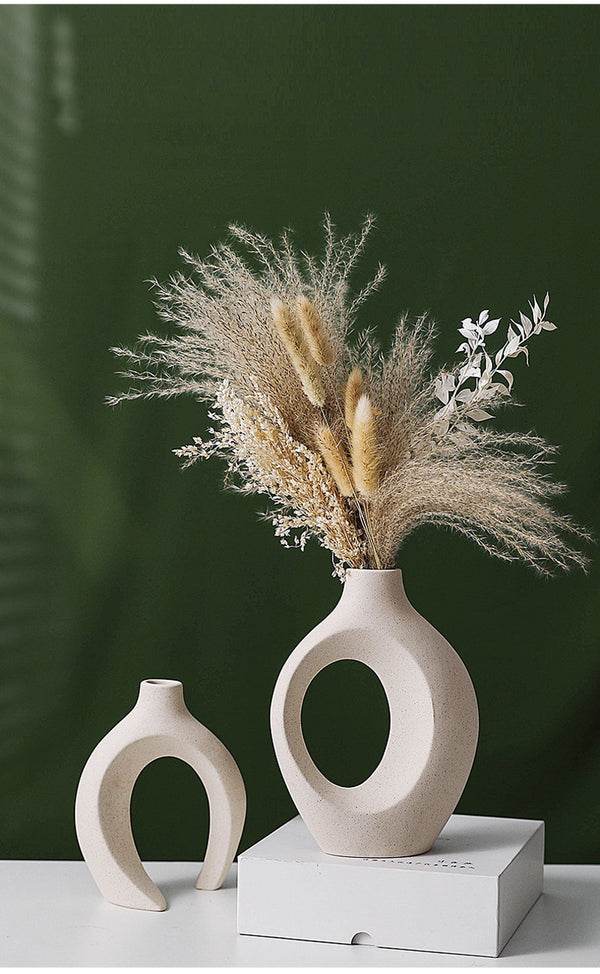 Duo de Vase en Céramique de Style Nordique Contemporain
