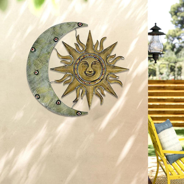 Décoration Murale Extérieure "Le Soleil a Rendez-vous avec la Lune"